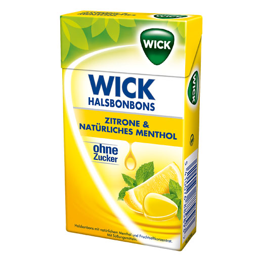 WICK Zitrone & nat&uuml;rliches Menthol Bonb.o.Zucker