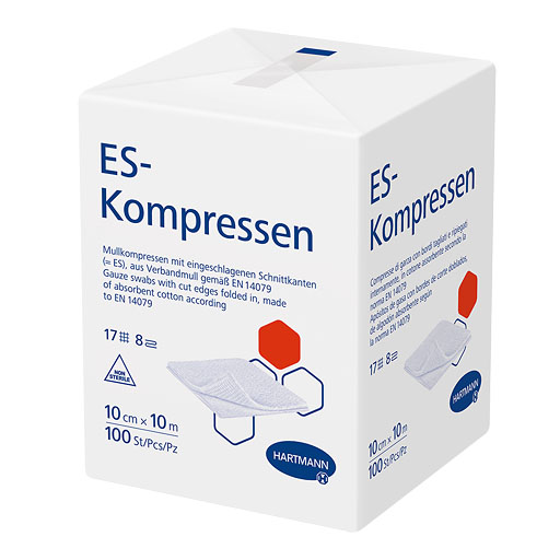 ES-KOMPRESSEN unsteril 10x10 cm 8fach