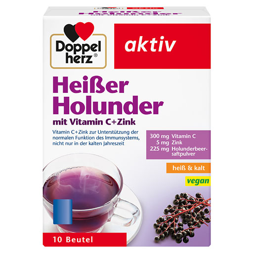 DOPPELHERZ hei&szlig;er Holunder m.Vit.C+Zink Granulat
