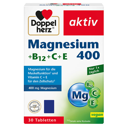 DOPPELHERZ Magnesium 400+B12+C+E Tabletten