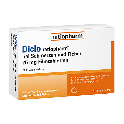 DICLO-ratiopharm 25 mg Filmtabletten - bei Schmerzen, mit Diclofenac